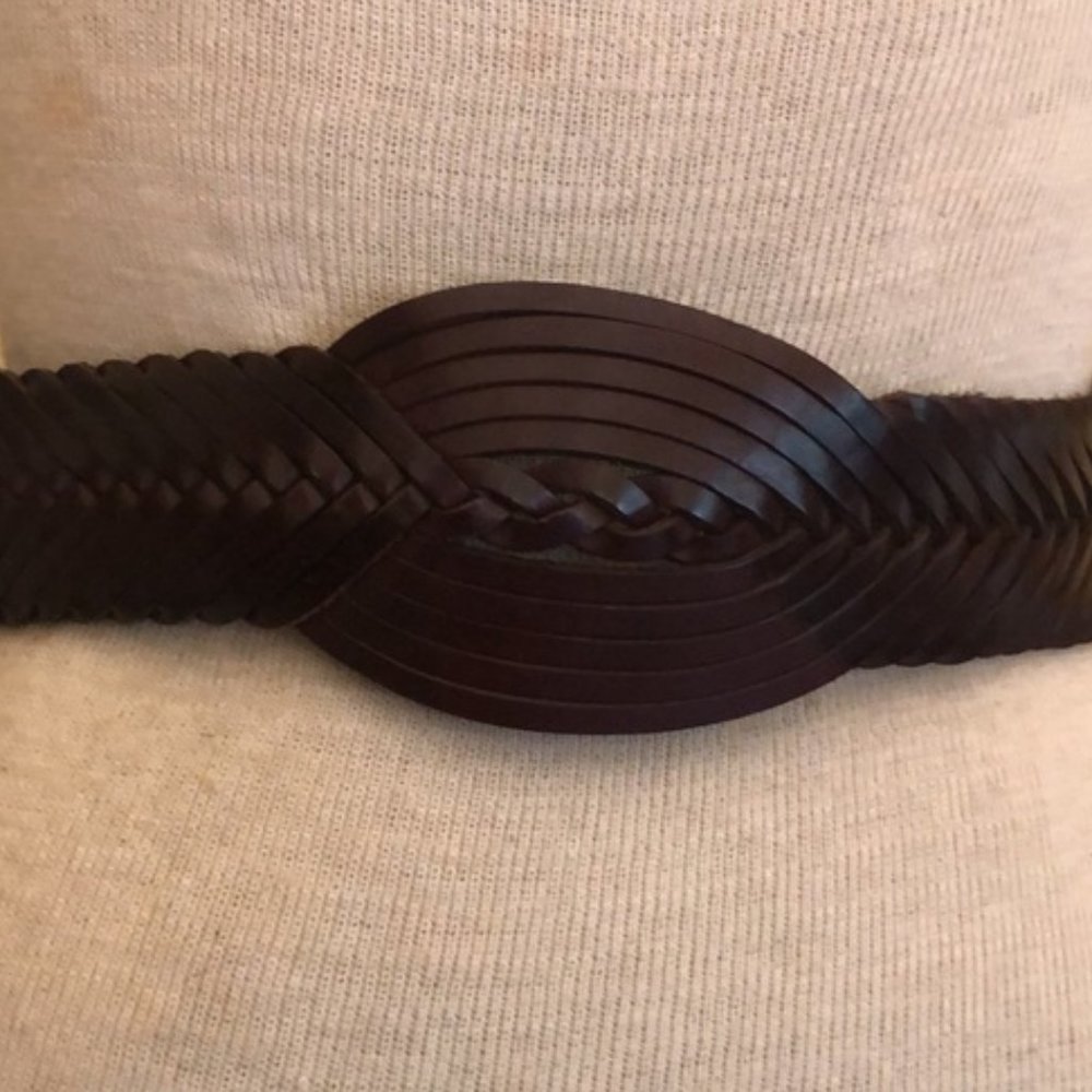 Brighton Brown Belt with Silver and Blue Buckle - Picture 3 of 10